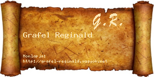 Grafel Reginald névjegykártya